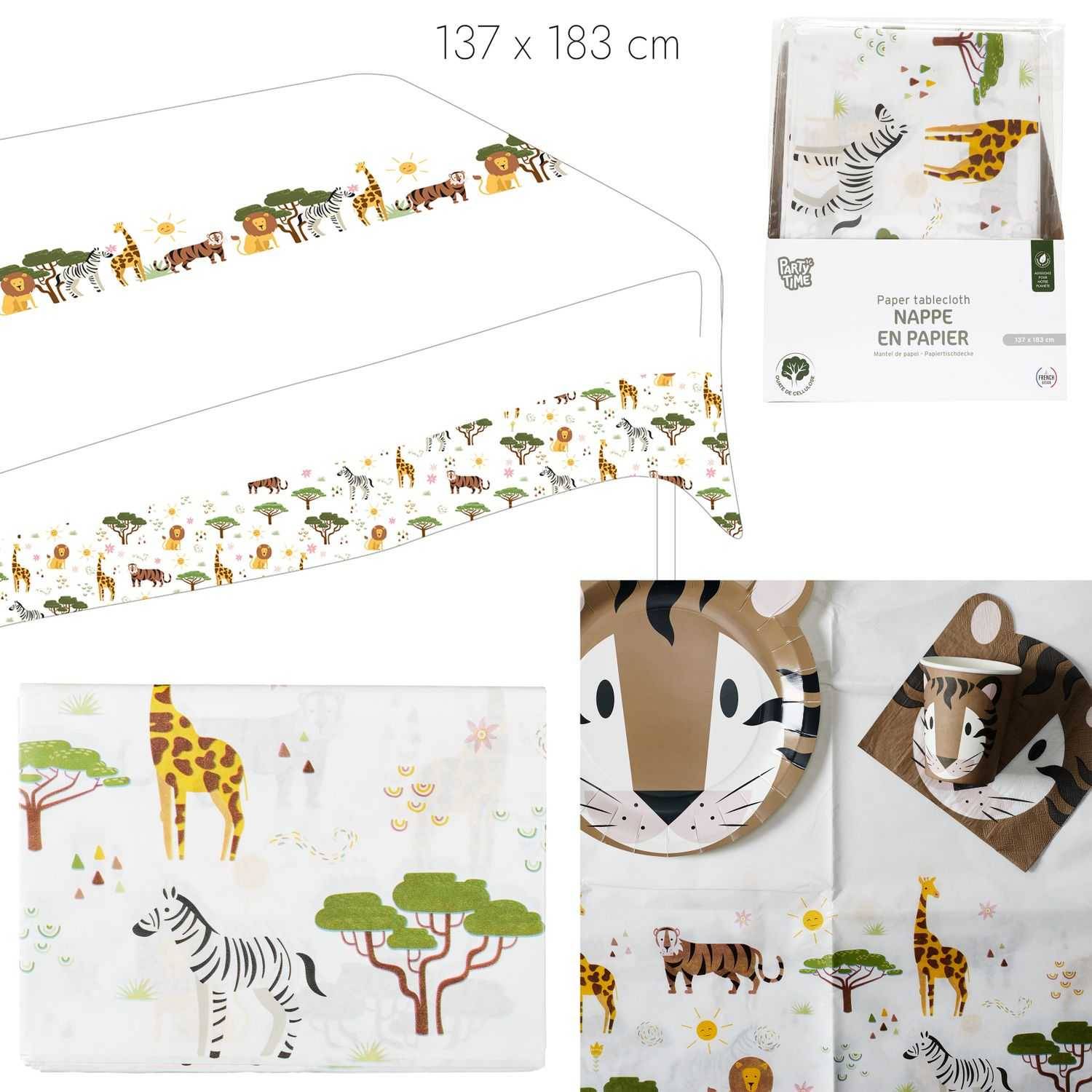 Nappe en papier savane blanc L.183 cm l.137 cm - Paris prix - Image 1
