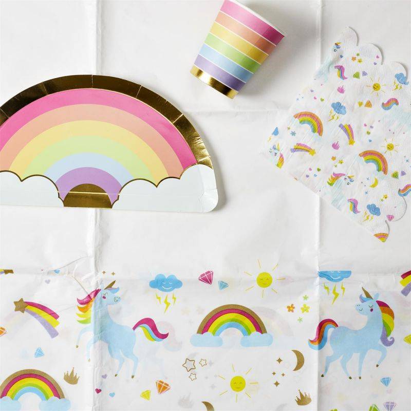 Nappe en papier licorne blanc L.183 cm l.137 cm - Paris prix - Image 5