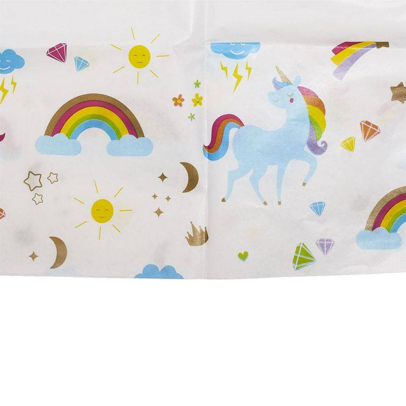 Nappe en papier licorne blanc L.183 cm l.137 cm - Paris prix - Image 3