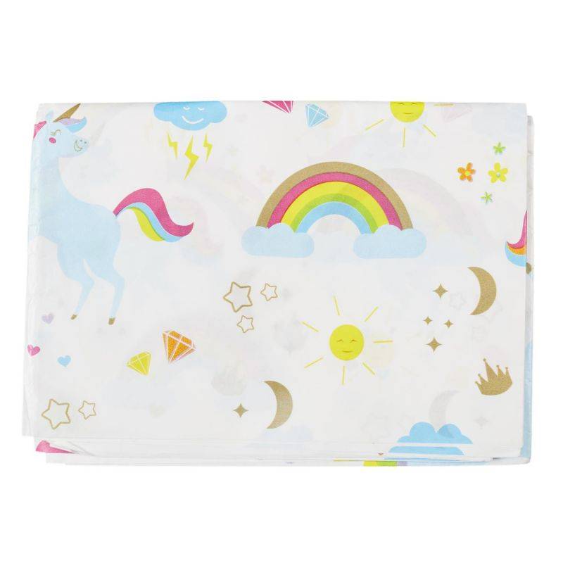 Nappe en papier licorne blanc L.183 cm l.137 cm - Paris prix - Image 2