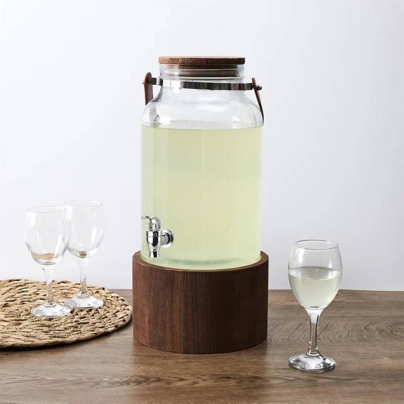 Fontaine à Boisson Verre Paulownia Ø 20 cm H 41 cm 6 L - THE HOME DECO FACTORY - Image 4