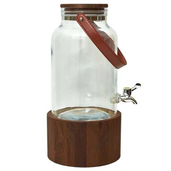 Fontaine à Boisson Verre Paulownia Ø 20 cm H 41 cm 6 L - THE HOME DECO FACTORY - Image 2