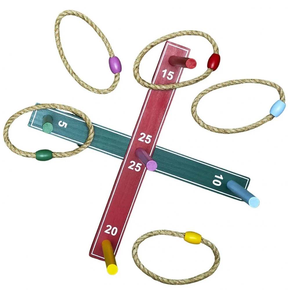 Jeu extérieur lancer anneaux MDF H 4,80 cm L 42 cm P 42 cm – MISTER GADGET - Image 4
