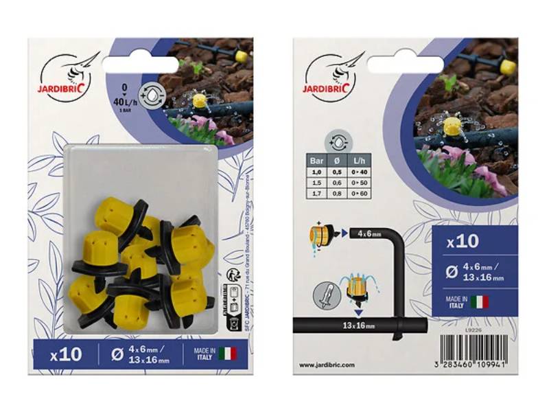 Lot de goutteur réglable 0 à 40 L/h 1 bar 10 unités - JARDIBRIC