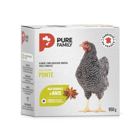 Pure Family - Complément minéral Bloc anisé pour poule 950 g - Pure Family - Image 1