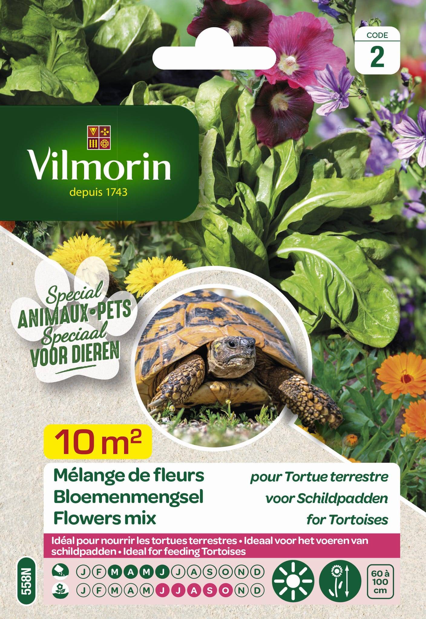 Vilmorin - Mélange de fleurs pour Tortues Terrestres serie 2 sachet graines 12 g - Vilmorin - Image 1