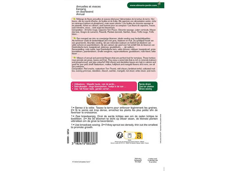 Vilmorin - Mélange de fleurs pour Tortues Terrestres serie 2 sachet graines 12 g - Vilmorin - Image 5