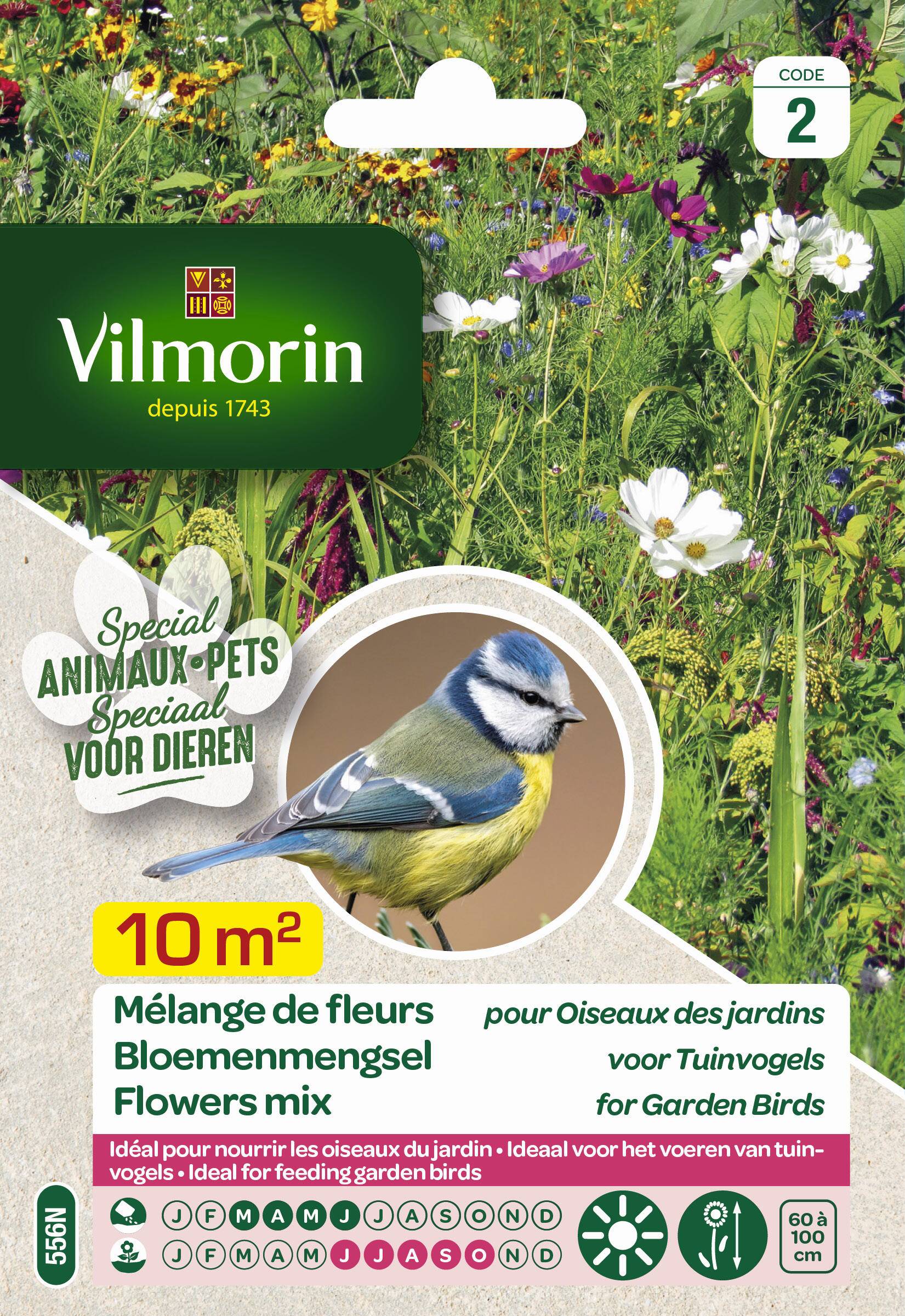 Vilmorin - Mélange de fleurs Attire les Oiseaux serie 2 sachet graines 12 g - Vilmorin - Image 1