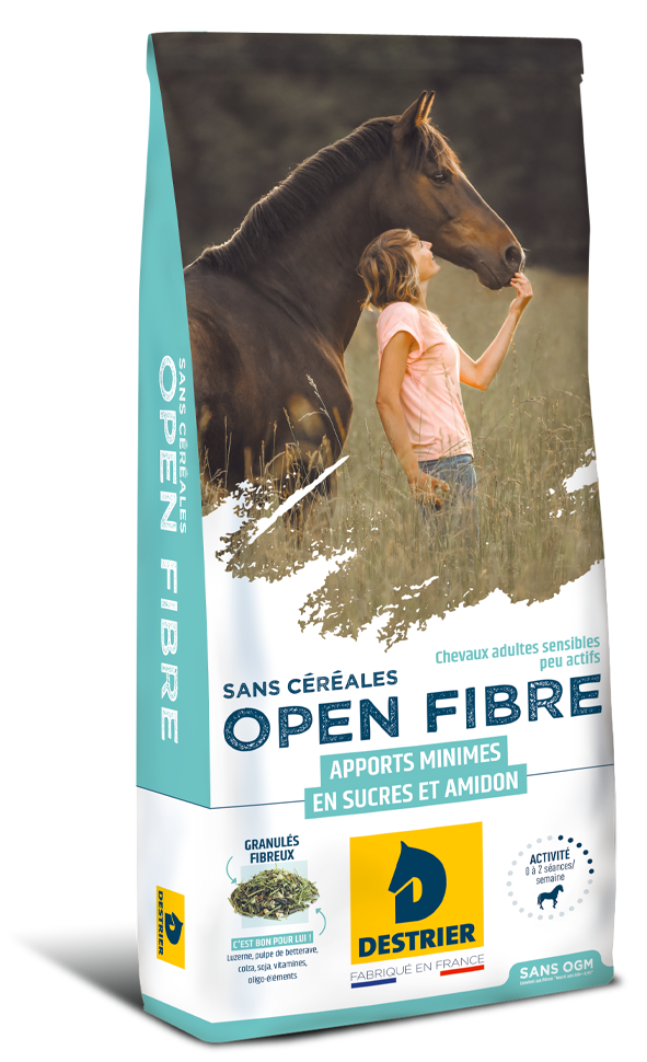 Destrier - Aliment complémentaire pour Chevaux et Poneys OPEN FIBRE (sans céréales) 20 kg - Destrier