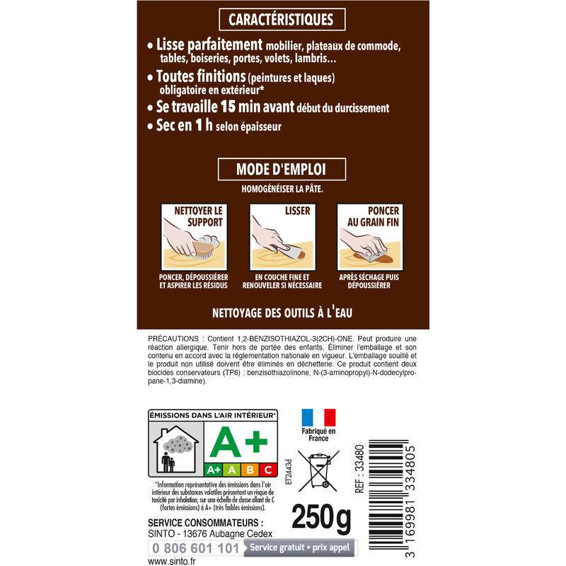 SINTO - Enduit De Lissage Pour Bois Clair - SINTO - Image 2