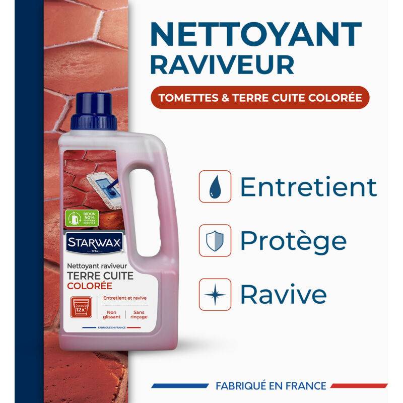 Starwax - NETTOYANT RAVIVEUR COLORÉ POUR TOMETTES ET TERRES CUITES 1L - Image 3