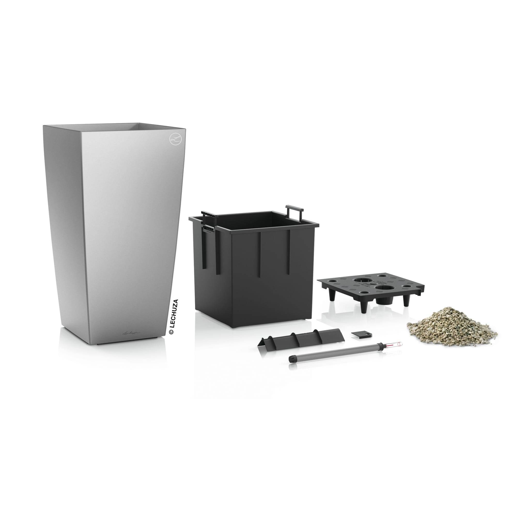 Lechuza - Cubico Premium 40 - kit complet, argent métallisé Lechuza - Image 3