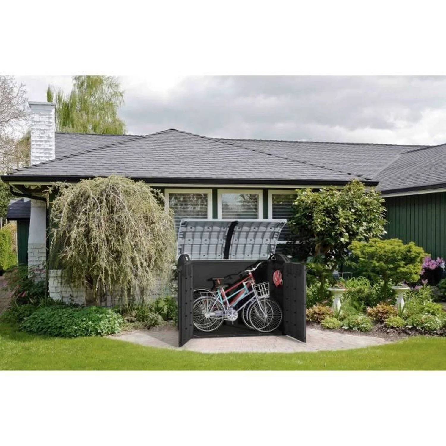 Coffre de jardin Multifonction résine noir 2000L vérins - KETER