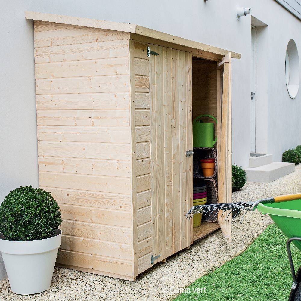 Decor et Jardin - Remise adossée bois 1800 litres 1,3m² Décor et Jardin