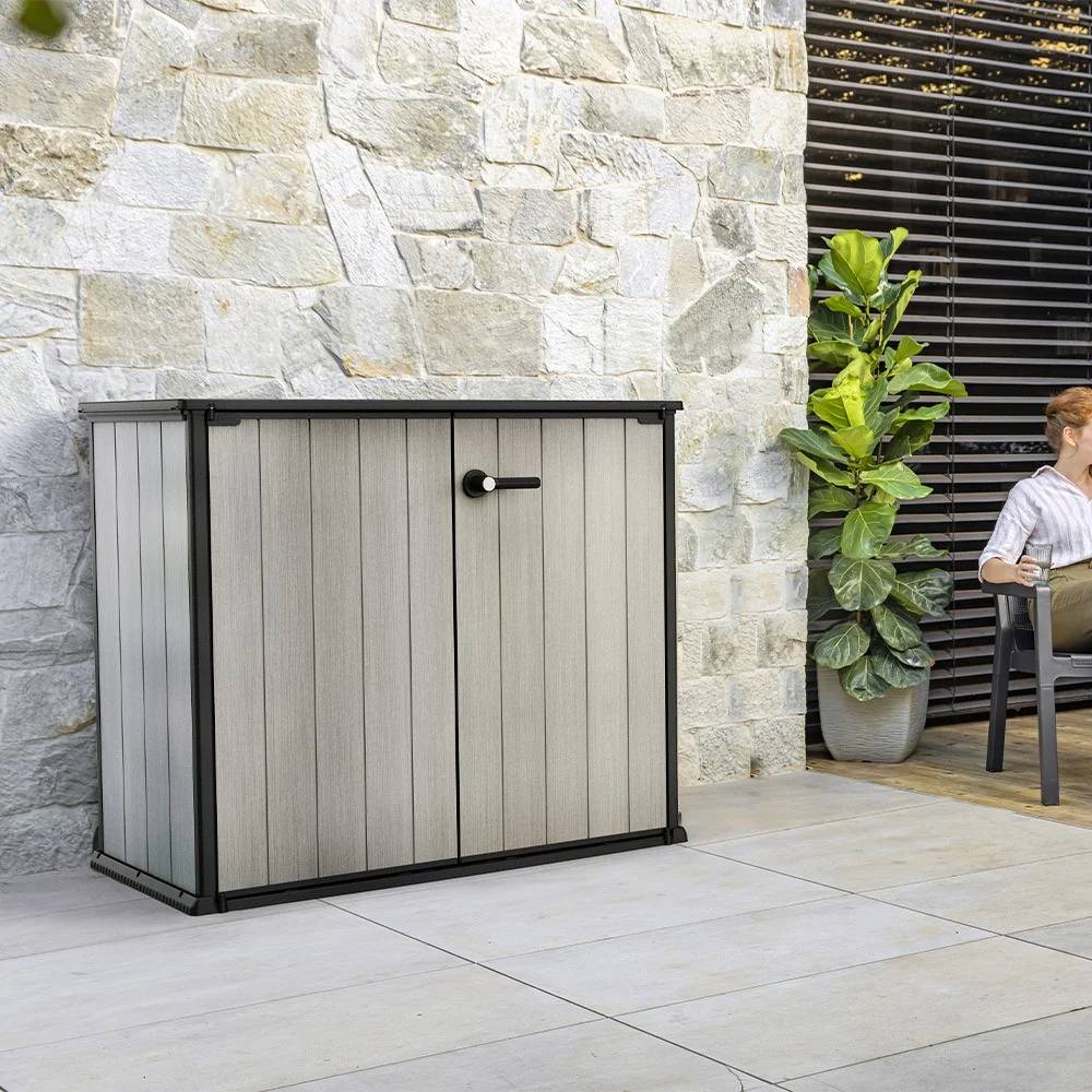 Keter - Armoire de jardin Patio Store Brossium résine gris H.115 cm modèle 1000 L - Keter - Image 2