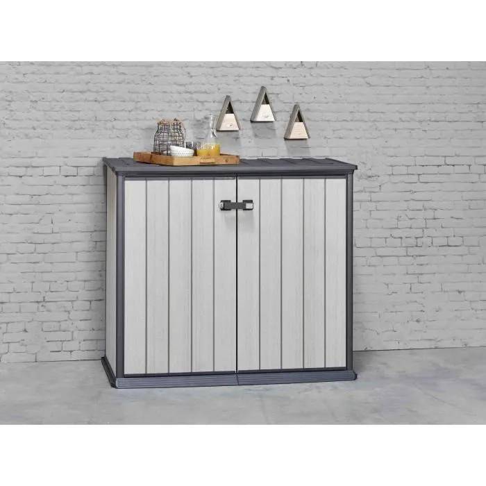 Keter - Armoire de jardin Patio Store Brossium résine gris H.115 cm modèle 1000 L - Keter - Image 12