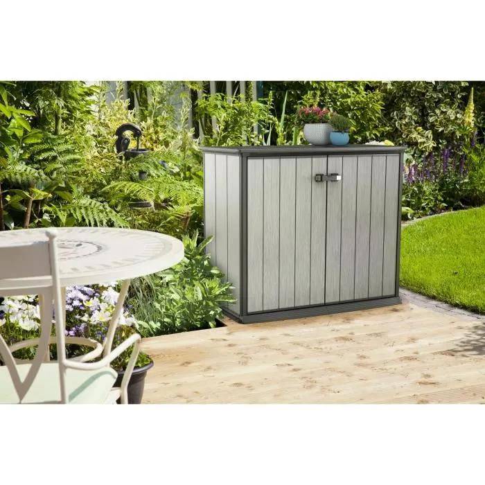 Keter - Armoire de jardin Patio Store Brossium résine gris H.115 cm modèle 1000 L - Keter - Image 9