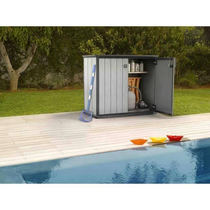 Keter - Armoire de jardin Patio Store Brossium résine gris H.115 cm modèle 1000 L - Keter - Image 13