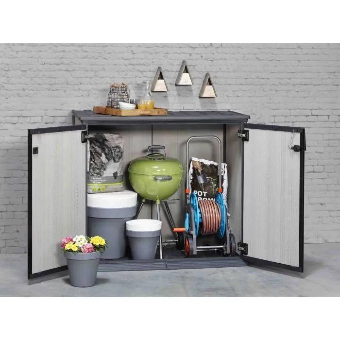 Keter - Armoire de jardin Patio Store Brossium résine gris H.115 cm modèle 1000 L - Keter - Image 14