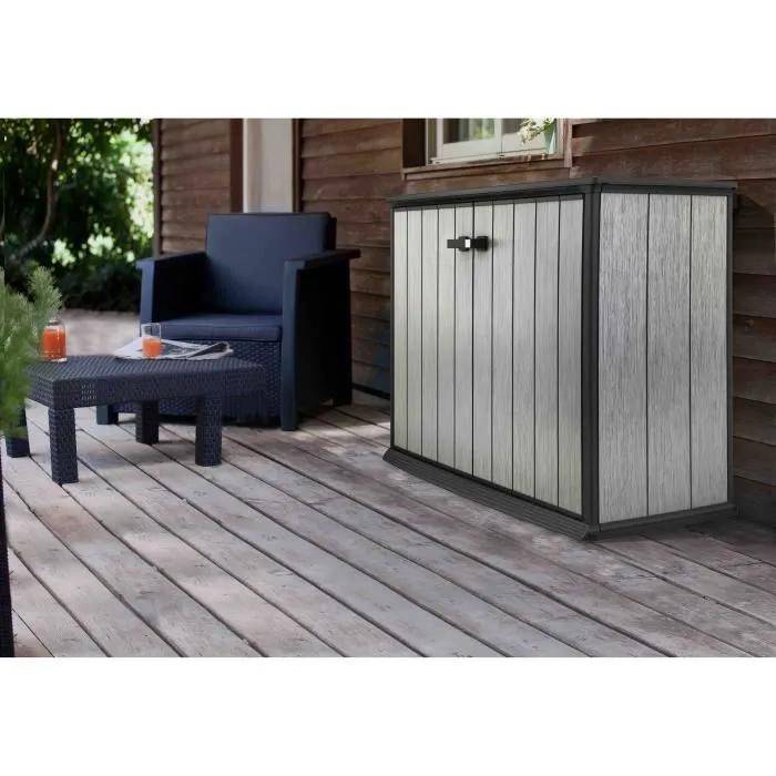 Keter - Armoire de jardin Patio Store Brossium résine gris H.115 cm modèle 1000 L - Keter - Image 17