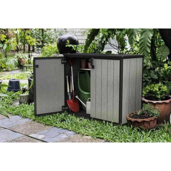 Keter - Armoire de jardin Patio Store Brossium résine gris H.115 cm modèle 1000 L - Keter - Image 15