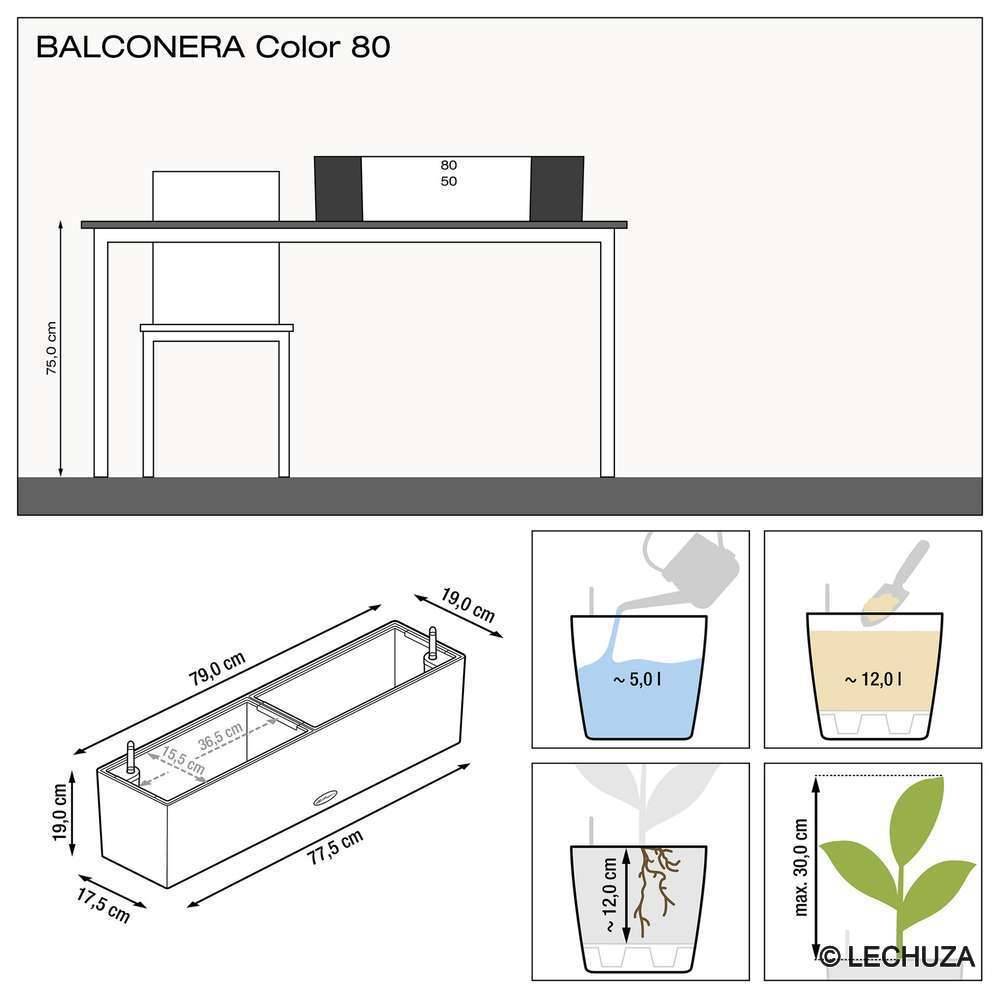 Lechuza - Balconera Color 80 - kit complet, gris ardoise Lechuza - Image 8