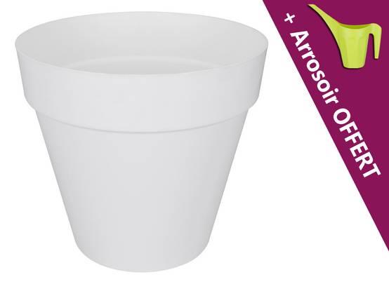 Pot de fleurs Loft Urban rond plastique blanc Ø60xH.53 cm - Elho - Image 6