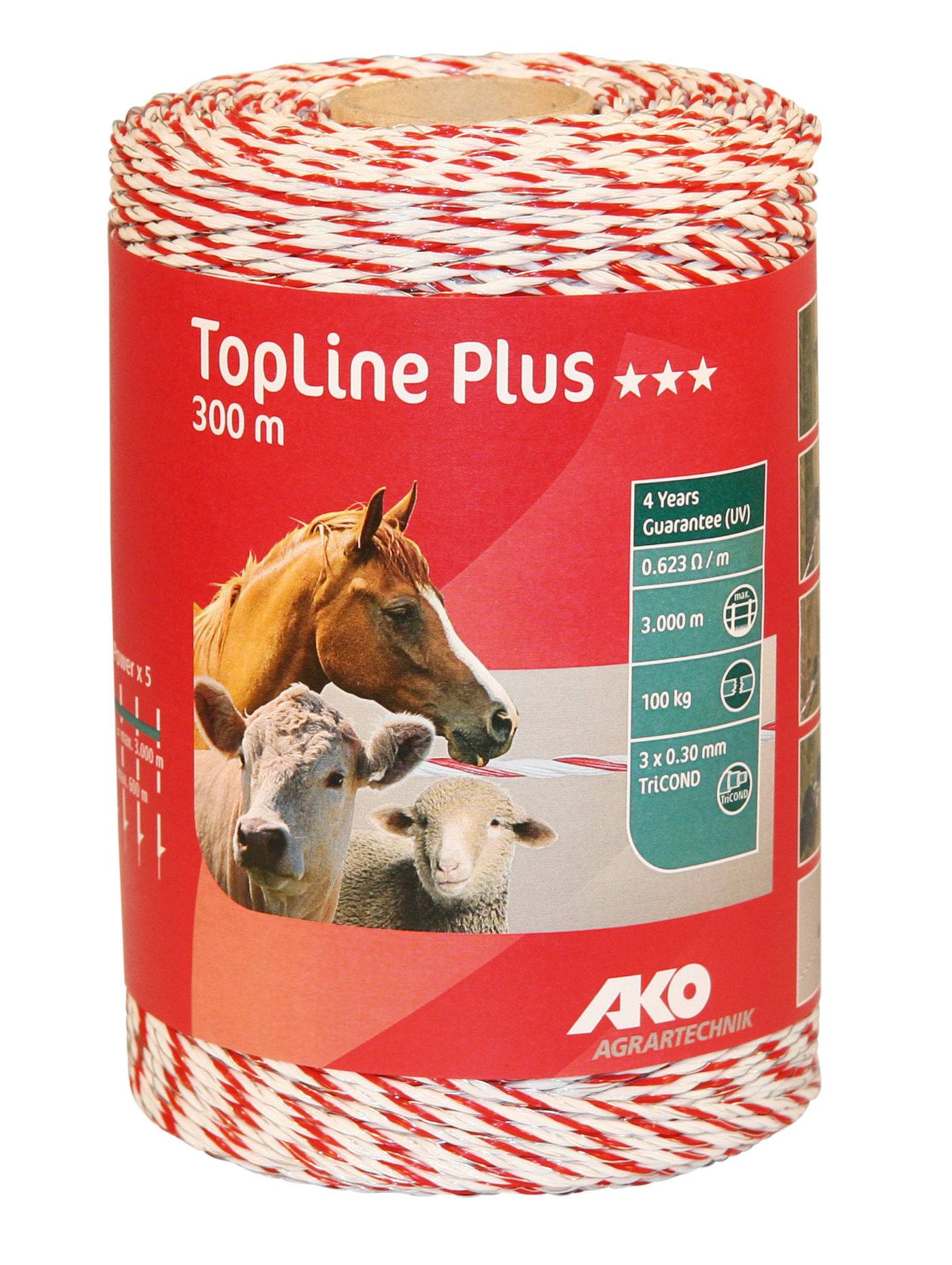 Fil TopLine Plus blanc/rouge, 300m, 3x0,3mm