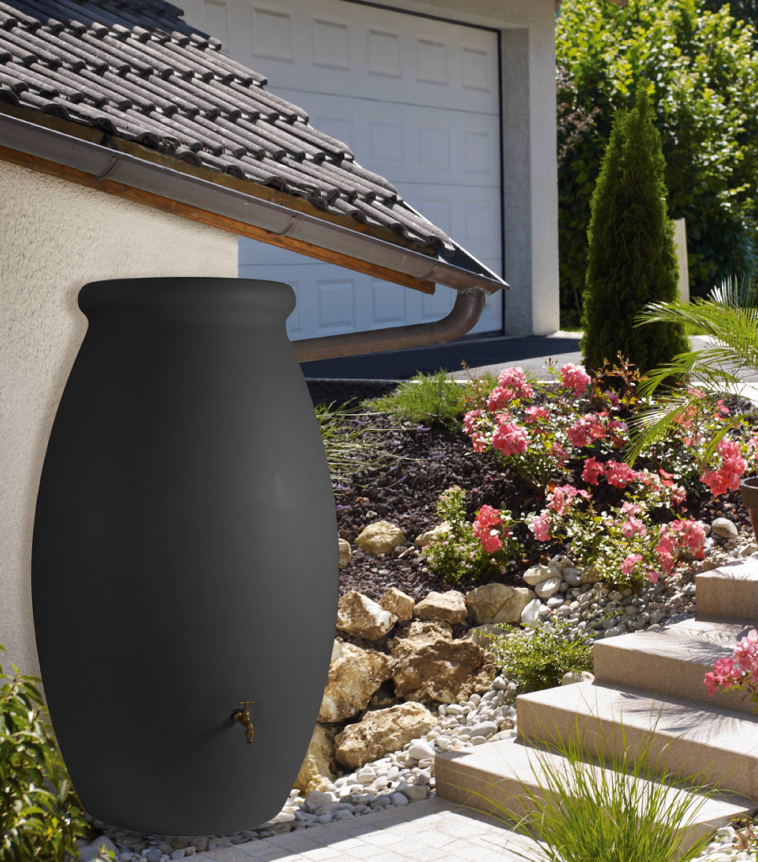 Belli - Récupérateur d'eau de pluie 500L anthracite – TOSCAN