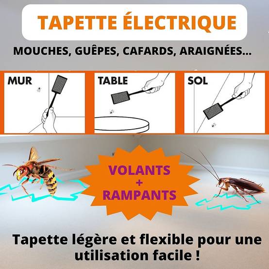 Tapette électrique anti-insectes aluminium noir L.10.5 cm l.3 cm H.19 cm - Acto - Image 2