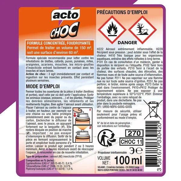 Anti Insecte Polyvalent Diffuseur Continu 100 ml - ACTO - Image 5
