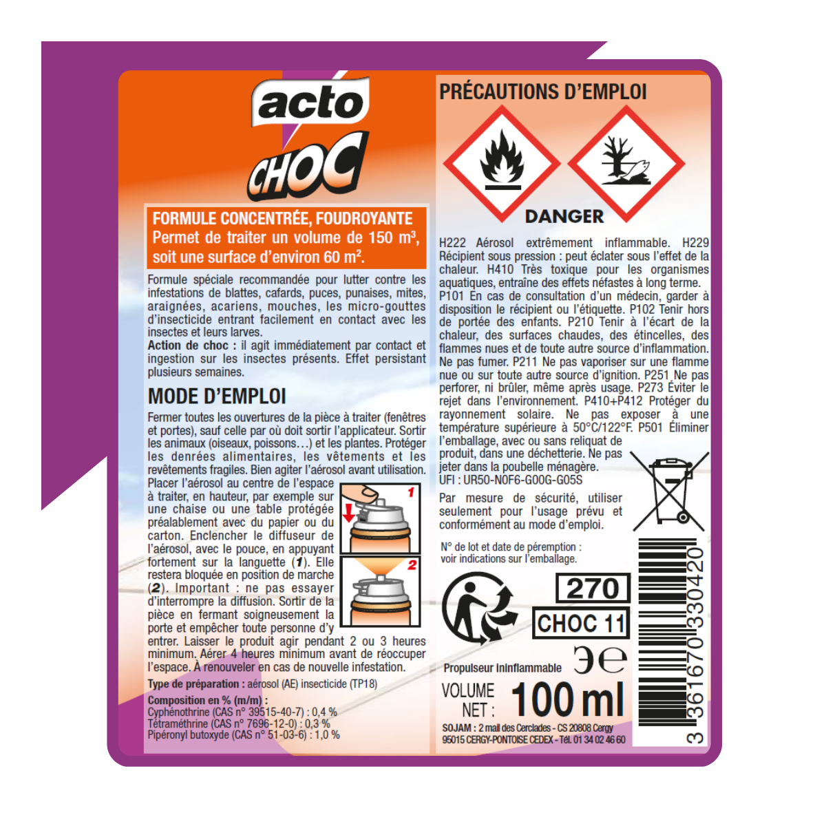 Anti Insecte Polyvalent Diffuseur Continu 100 ml - ACTO - Image 6