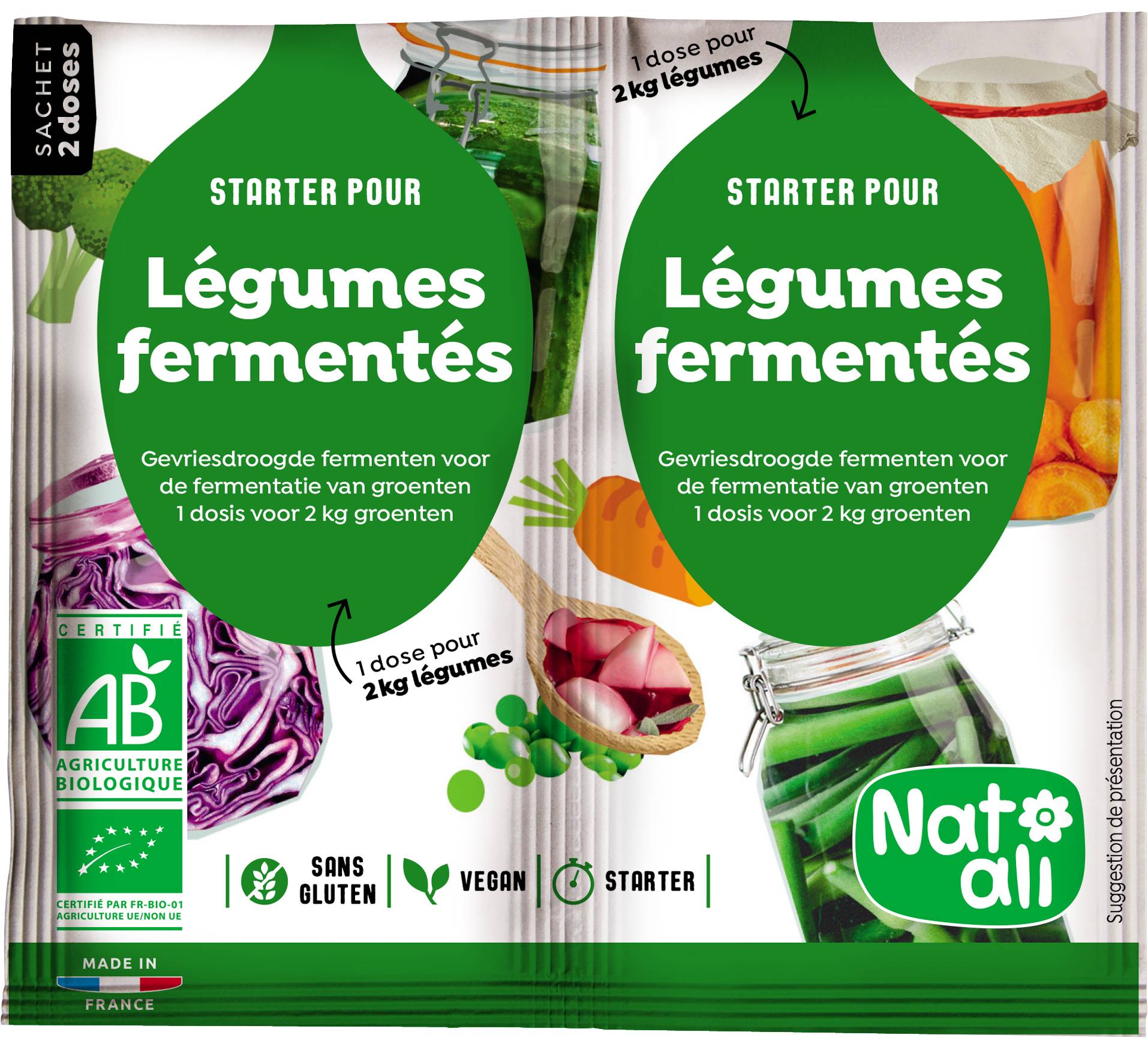 Natali - Starter pour légumes lacto fermentation bio 10 g - Natali