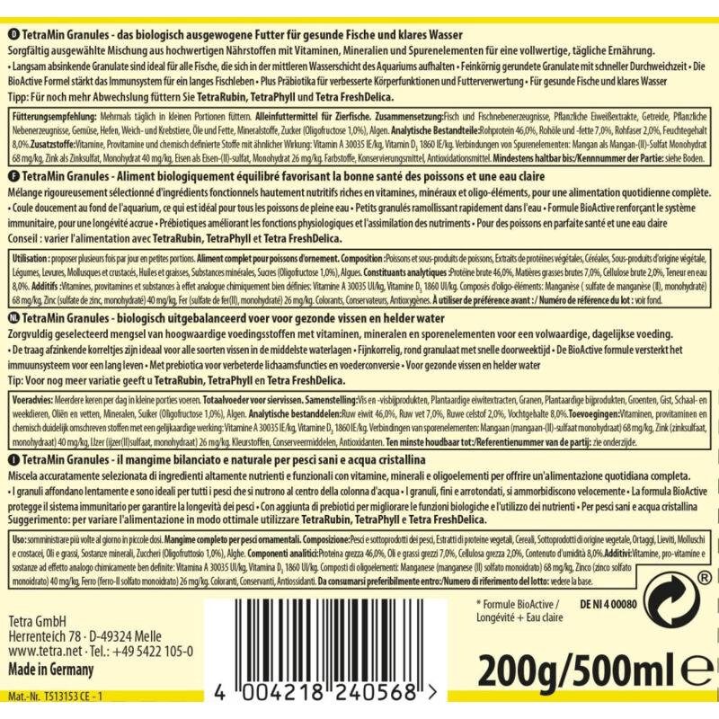 Aliment complet granulés poissons ornement 500ml - TETRA - Image 1