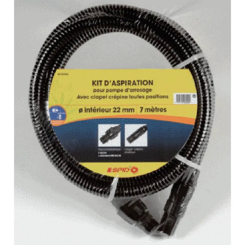 Spido - Kit d'aspiration en plastique blanc L.7.0 m Ø22 mm - Spido