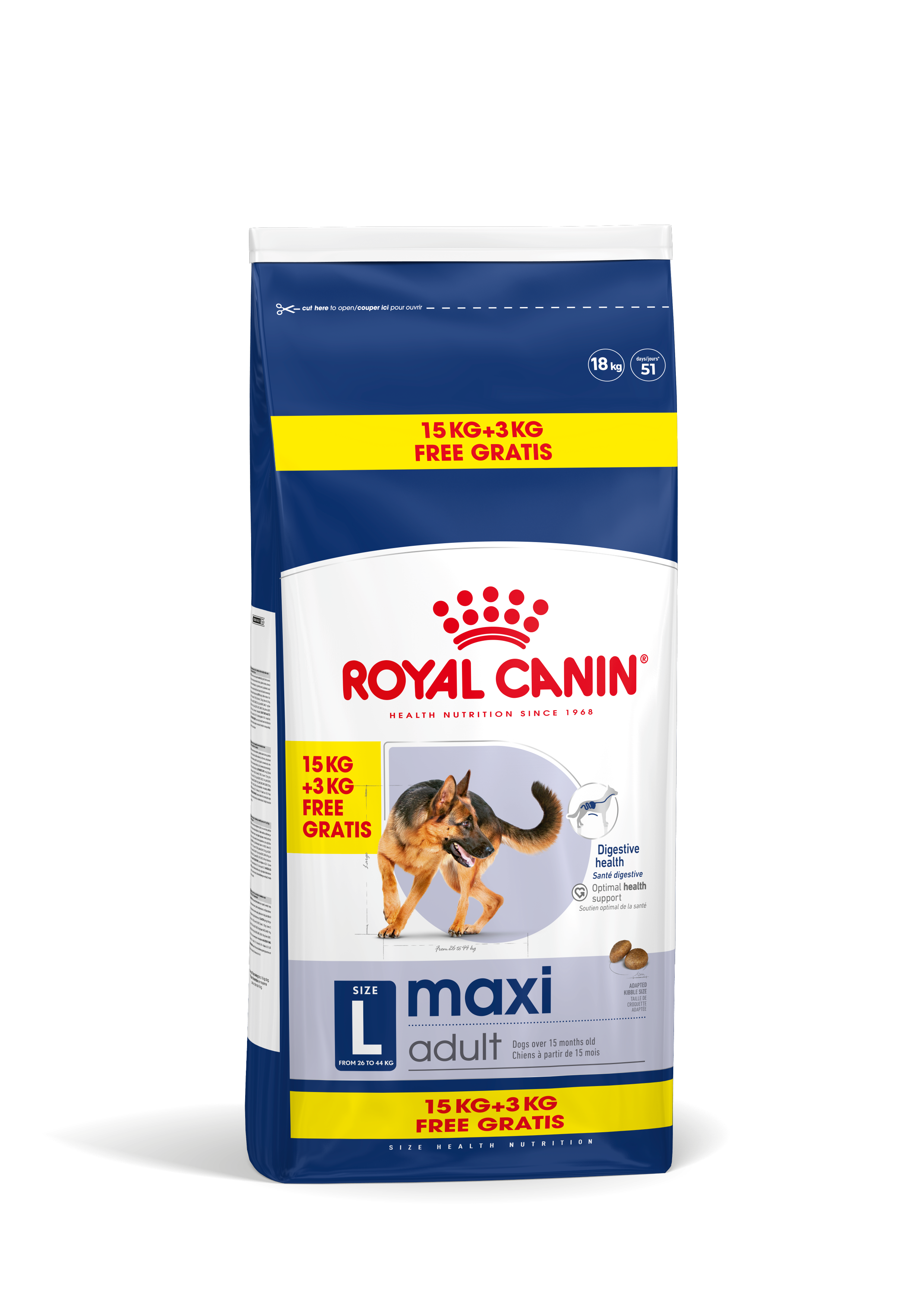 Royal Canin - Croquettes pour chien Maxi Adulte 15 kg + 3 kg - ROYAL CANIN - Image 1
