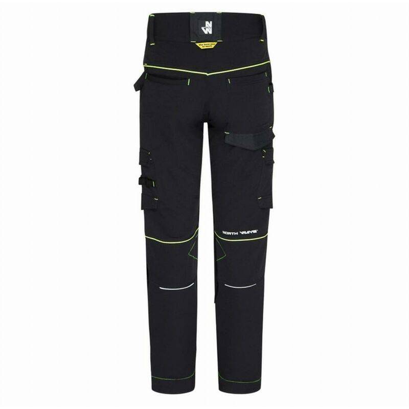 Nineworths - Pantalon de travail Sacha noir/jaune fluo taille 40 - Nine Worths - Image 2