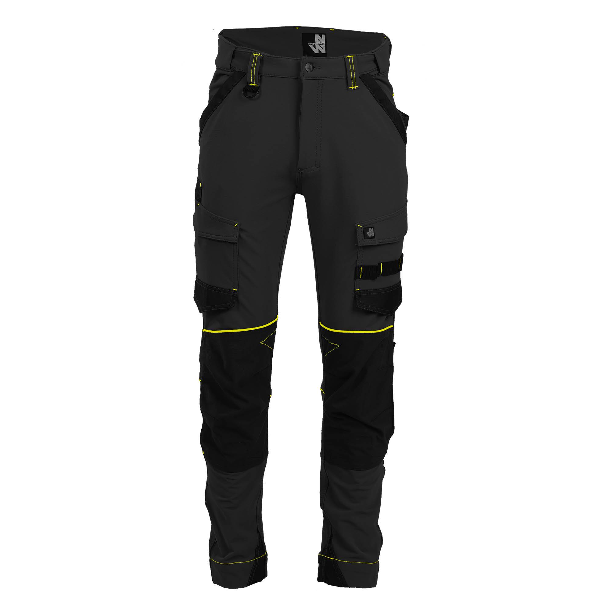 Nineworths - Pantalon de travail Sacha noir/jaune fluo taille 40 - Nine Worths