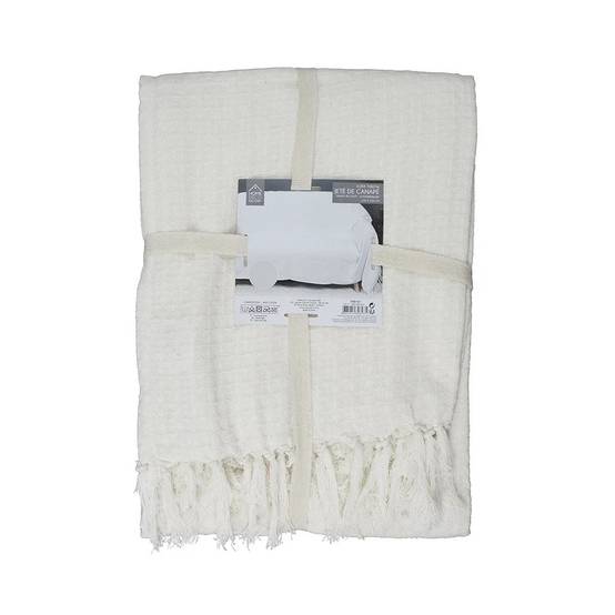 Jeté de canapé coton ivoire 170 x 250 cm THE HOME DECO FACTORY - Image 9
