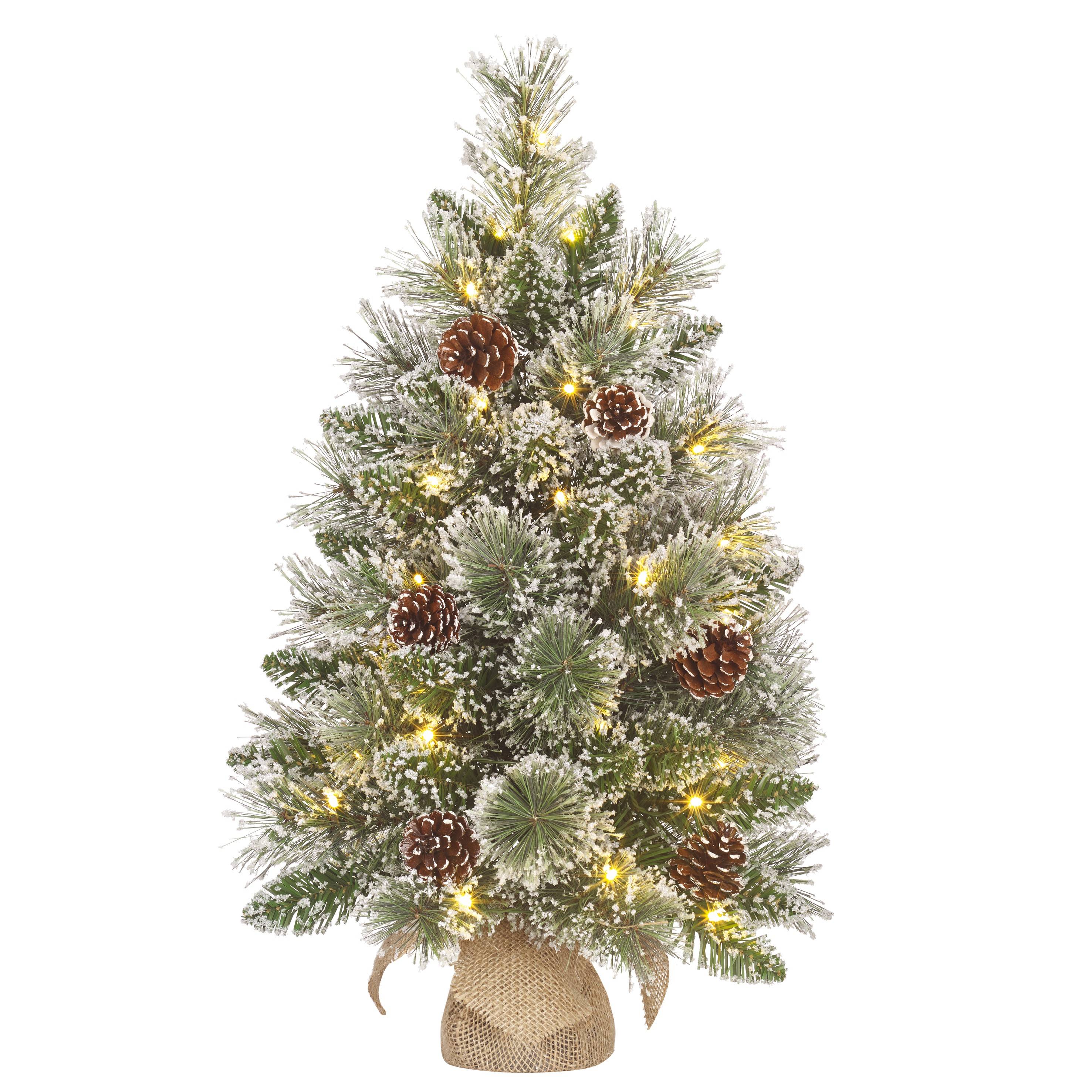 Black Box Trees - Sapin Noël Vandans toile de jute LED vert givre - Ø 32 x H. 60 cm