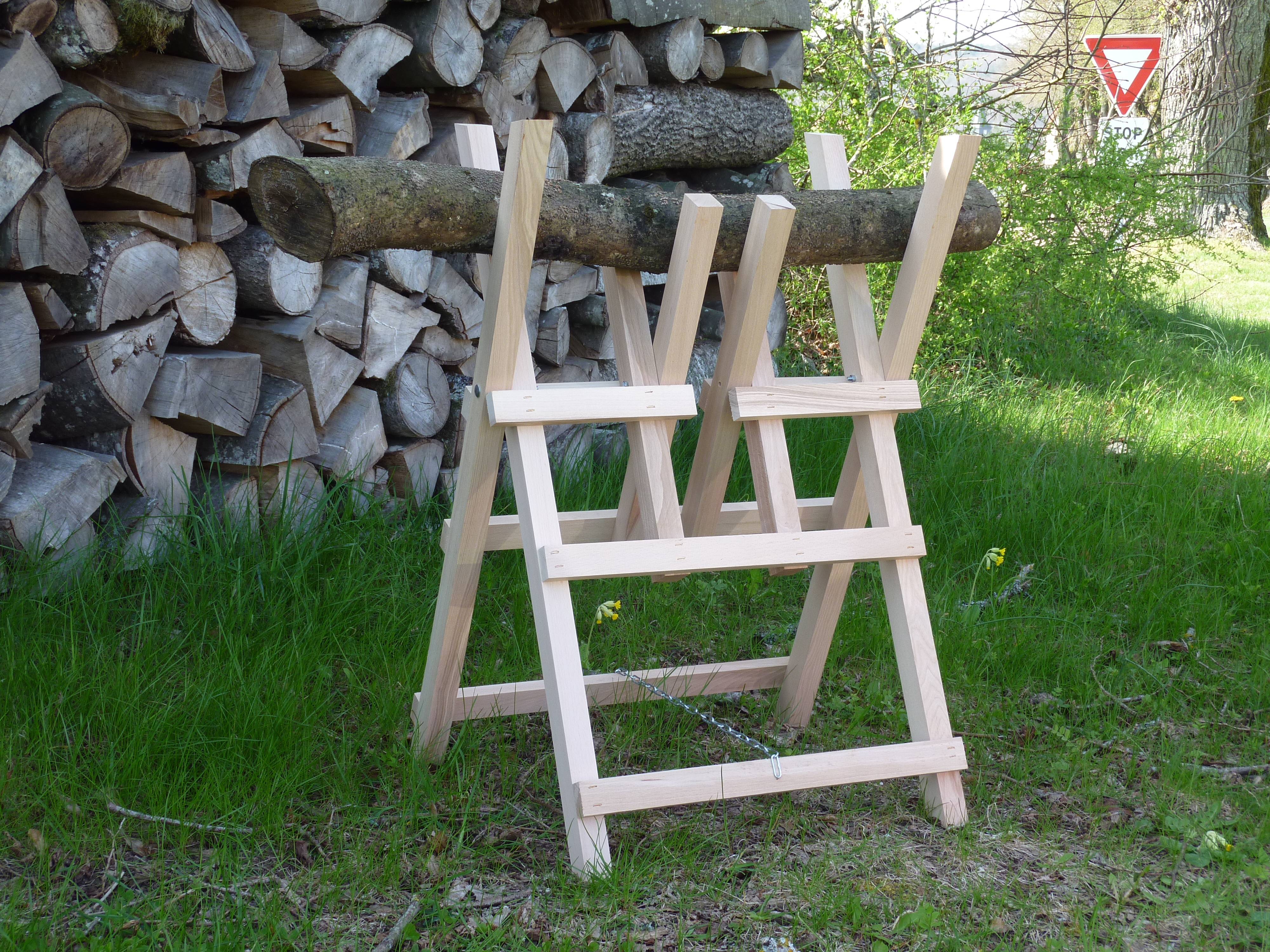 Jacquenet Malin - Chevalet scieur de bois 4 branches en bois - H.0,95 m L. 0,60 m - Jacquenet Malin - Image 1