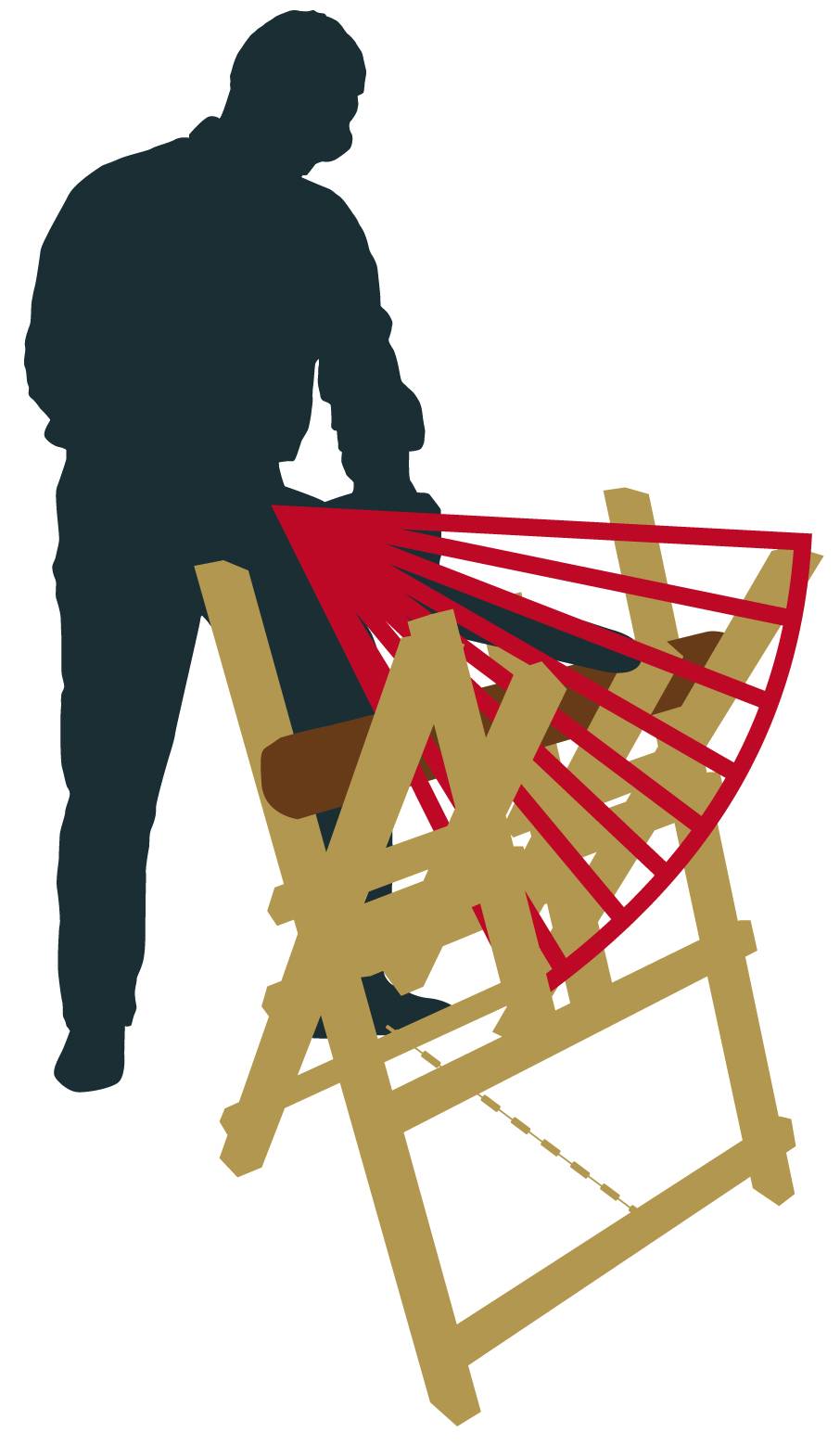 Jacquenet Malin - Chevalet scieur de bois 4 branches en bois - H.0,95 m L. 0,60 m - Jacquenet Malin - Image 3