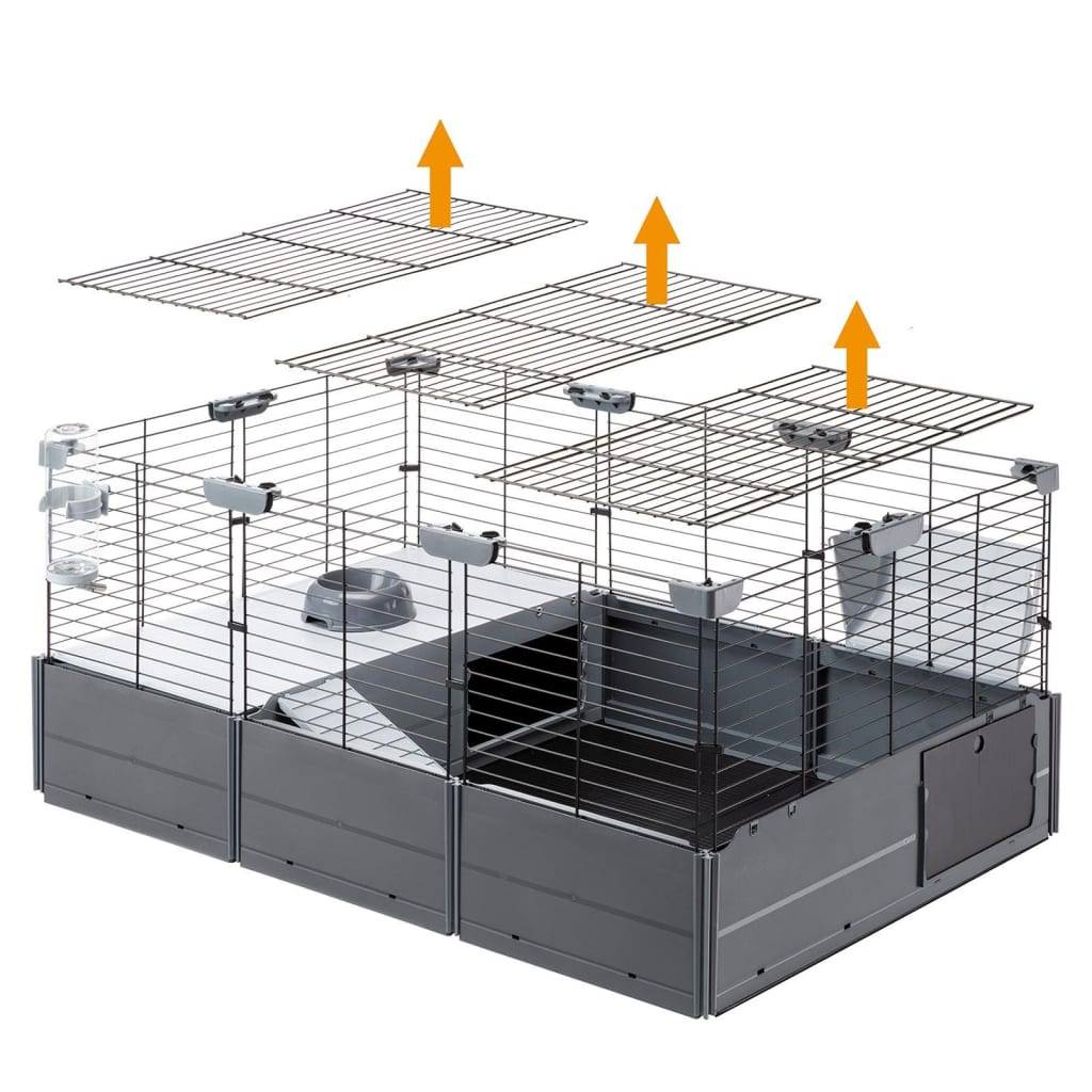 Ferplast - Cage Multipla lapins Métal Noir 107,5 x 72 x 50 cm - FERPLAST - Image 1