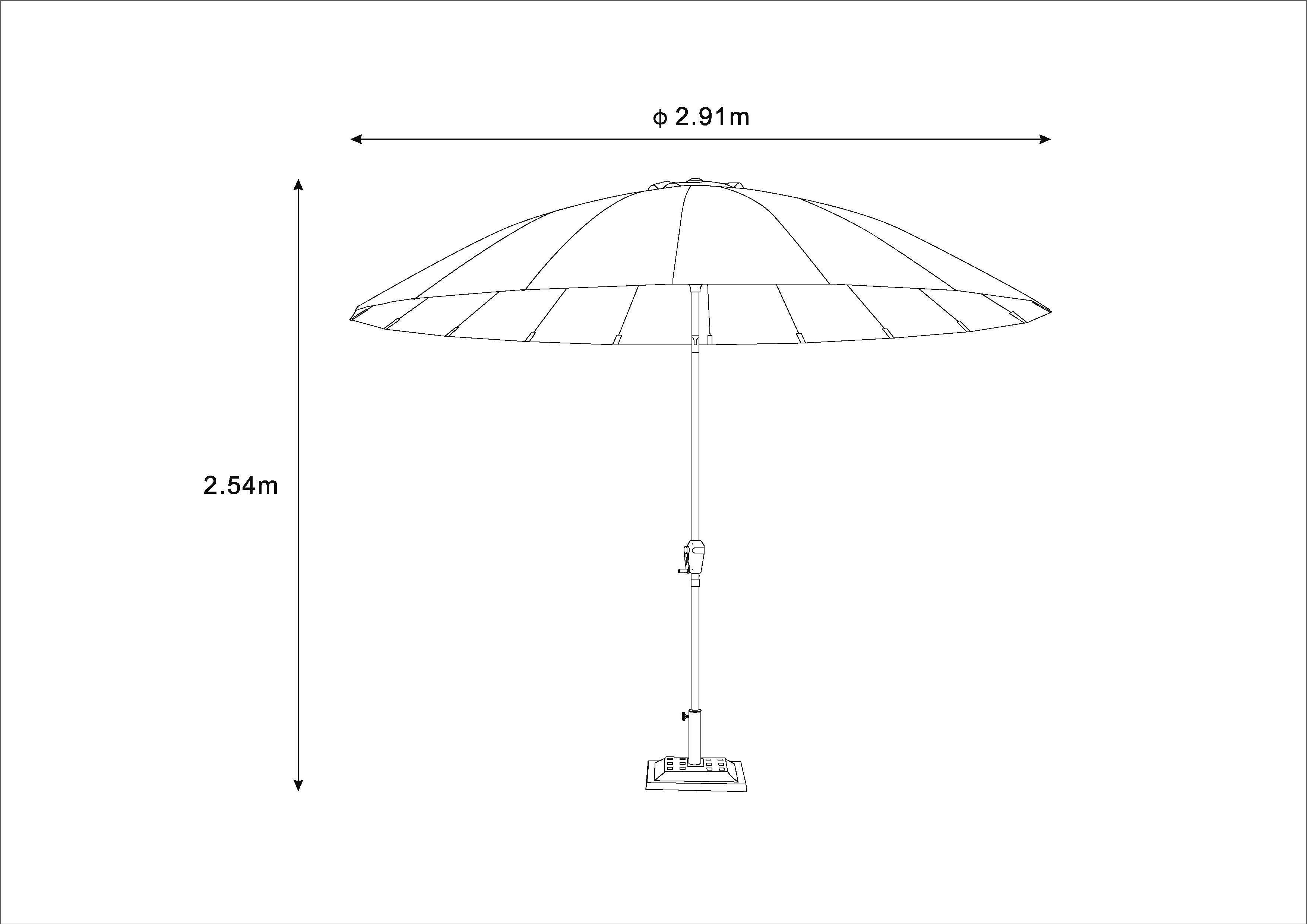 Ecloz - Parasol droit pagode inclinable rond gris Ø3m 210g/m² Elyes ECLOZ - Image 2