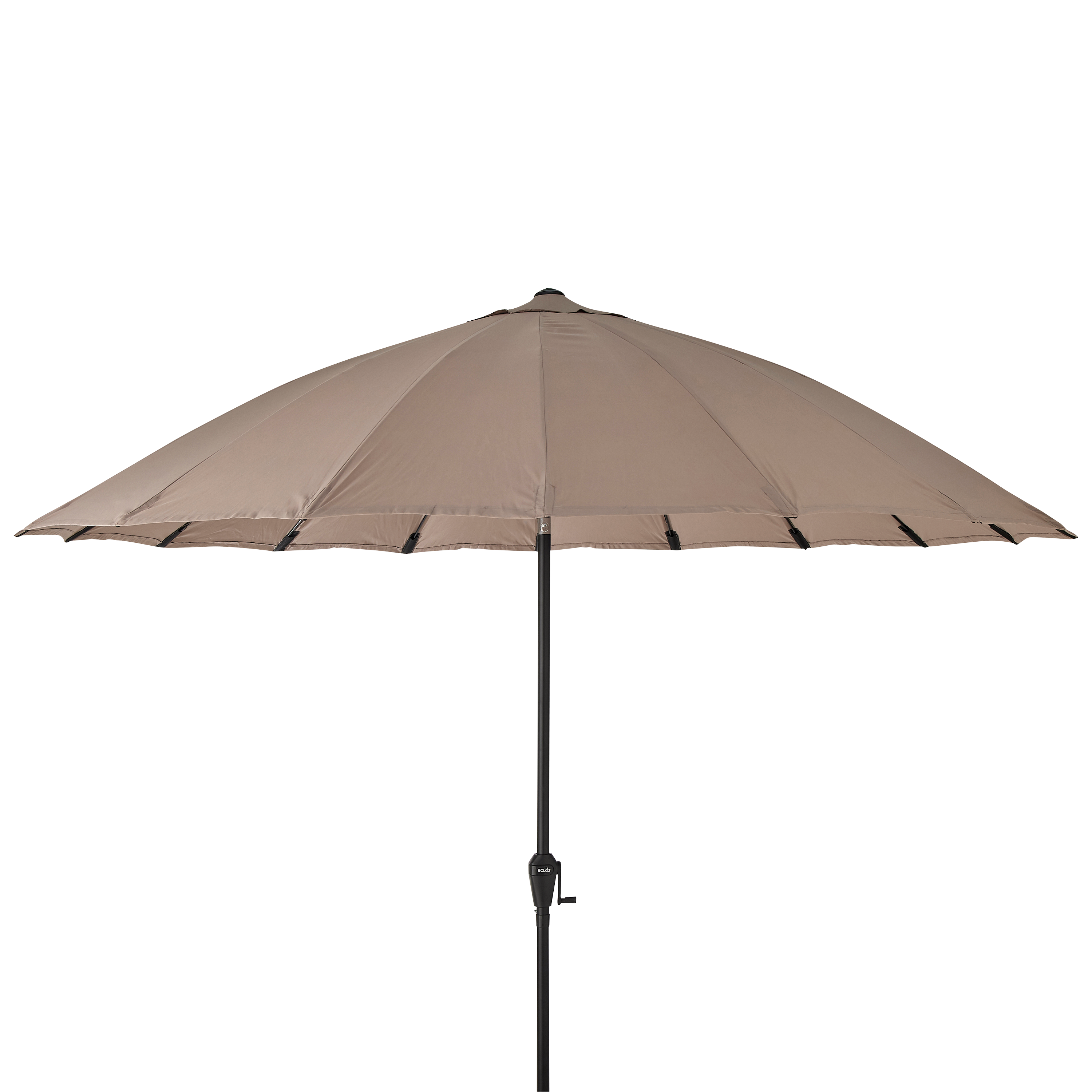 Ecloz - Parasol droit pagode inclinable rond taupe Ø3m 210g/m² Elyes ECLOZ - Image 1
