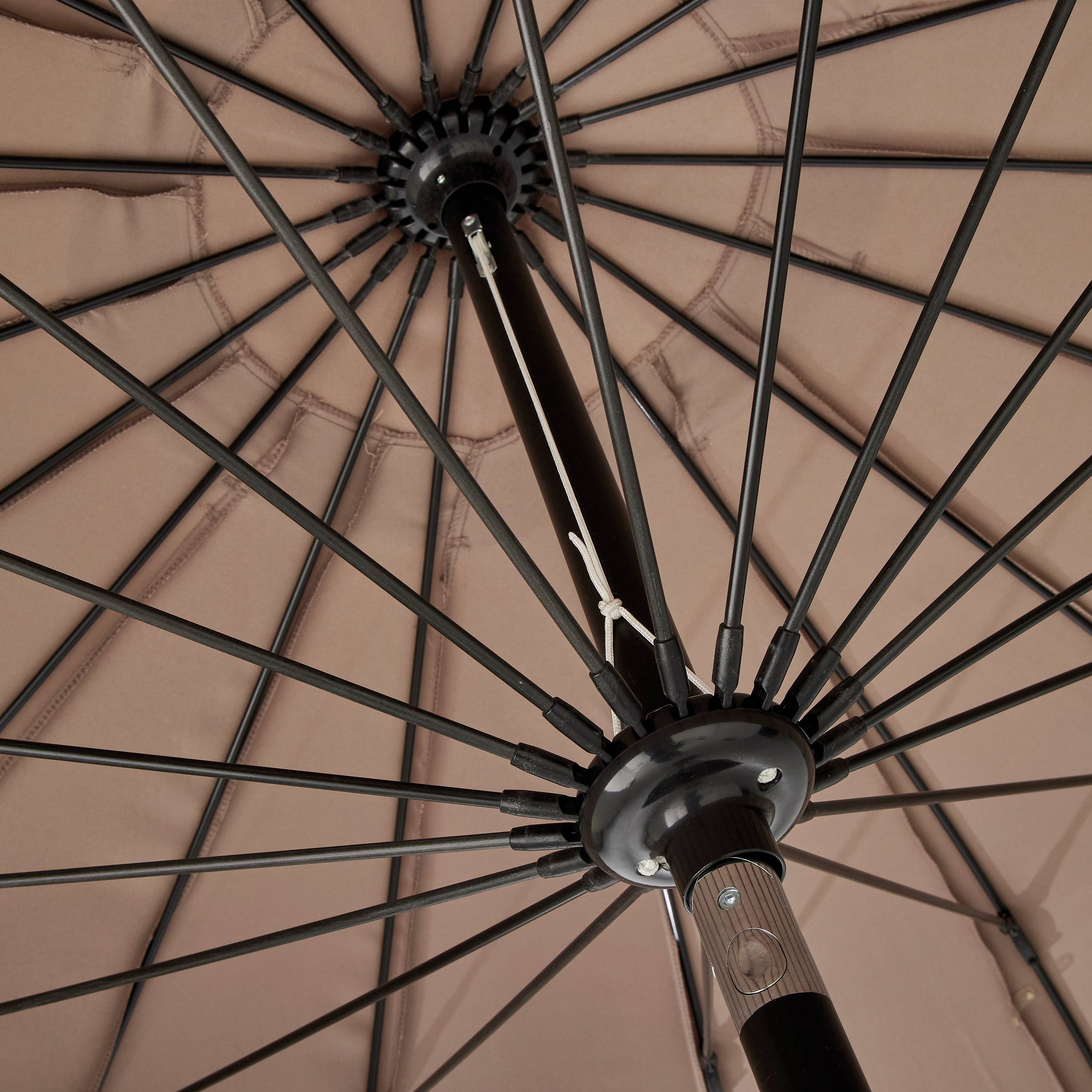 Ecloz - Parasol droit pagode inclinable rond taupe Ø3m 210g/m² Elyes ECLOZ - Image 3