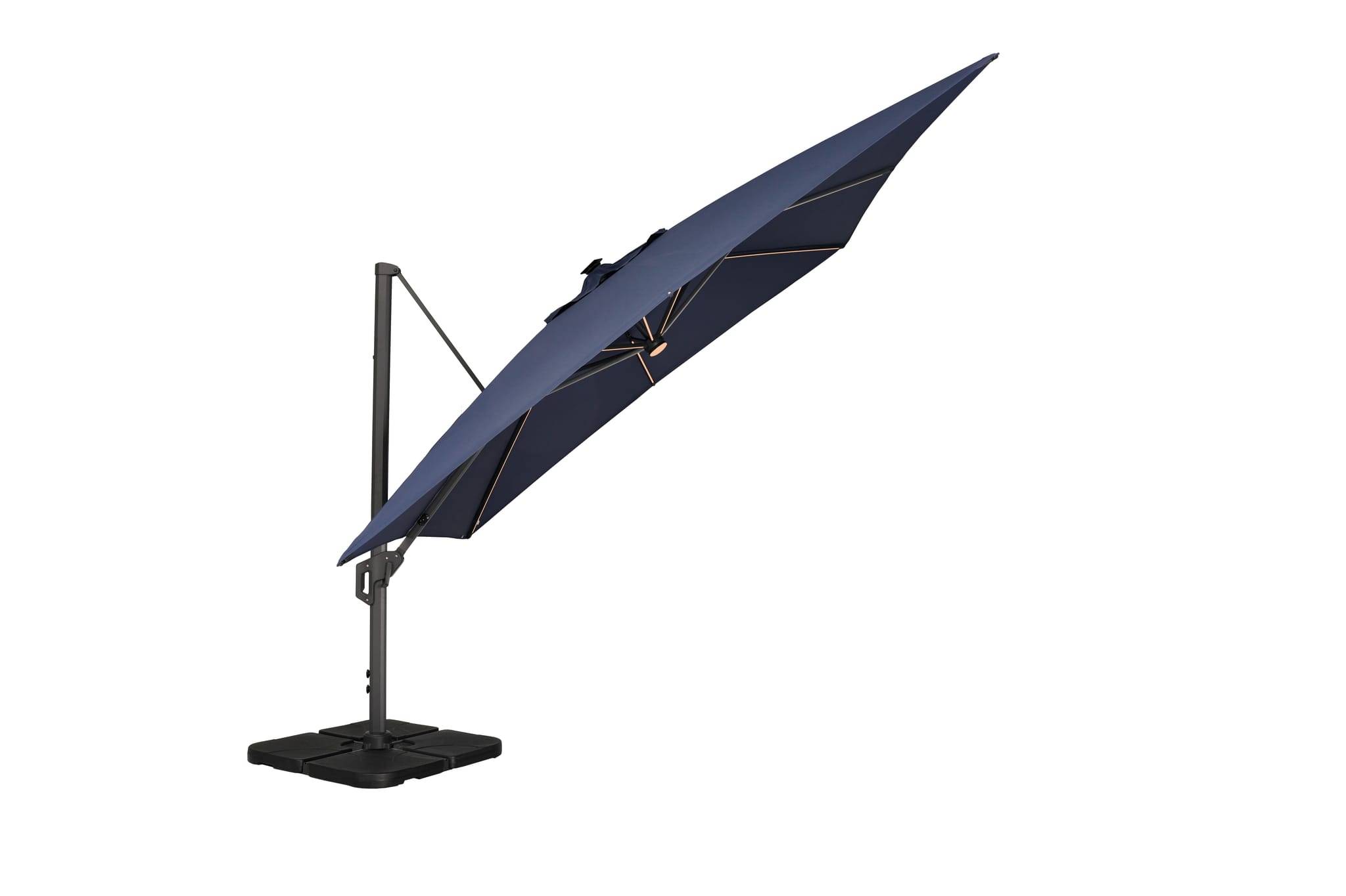 Ecloz - Parasol déporté inclinable LED carré 3,5x3,5m² 210g/m² Edric ECLOZ