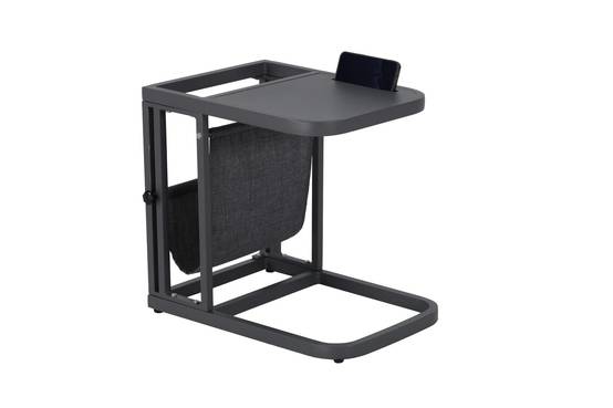 Ecloz - Table d'appoint d'extérieur avec porte-revue alu polyester anthracite Esra ECLOZ - Image 1