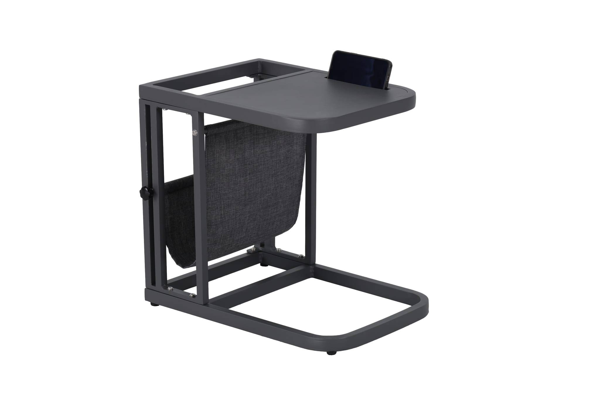 Ecloz - Table d'appoint d'extérieur avec porte-revue alu polyester anthracite Esra ECLOZ - Image 1