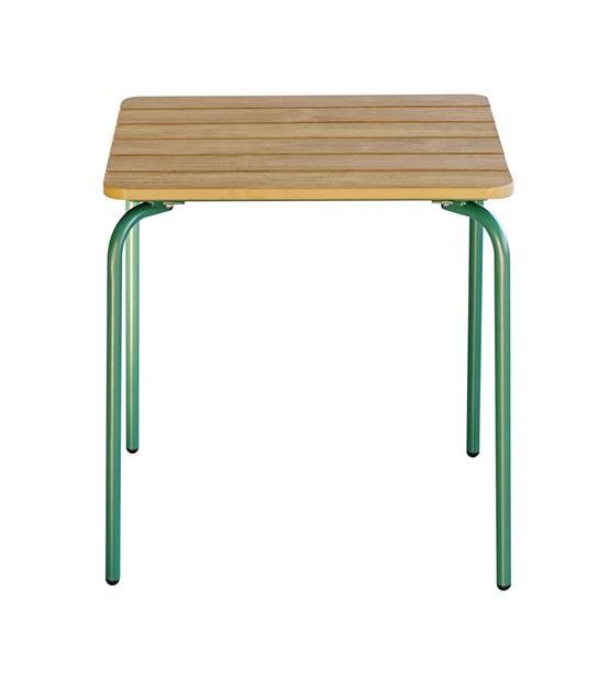 Ecloz - Table basse de jardin carrée acier bois vert Elion ECLOZ - Image 2